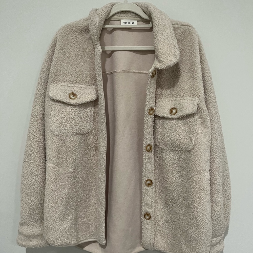 oversized fleece button up